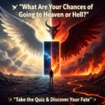 Angel glowing in the clouds representing heaven in the Heaven or Hell quiz.
